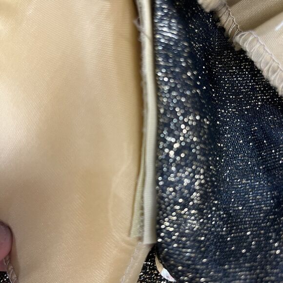 NOS Gold Sparkly Top Vtg Size 16 USA Glam Party Semi Sheer Caron Disco Rave New - Picture 11 of 17
